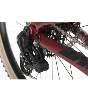 VTT 29" carbone trail tout suspendu Conor Burst dark rouge dérailleur shimano