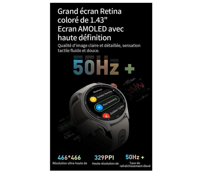 montre connectée / GPS / Bluetooth / waterproof Igpsport gris argent