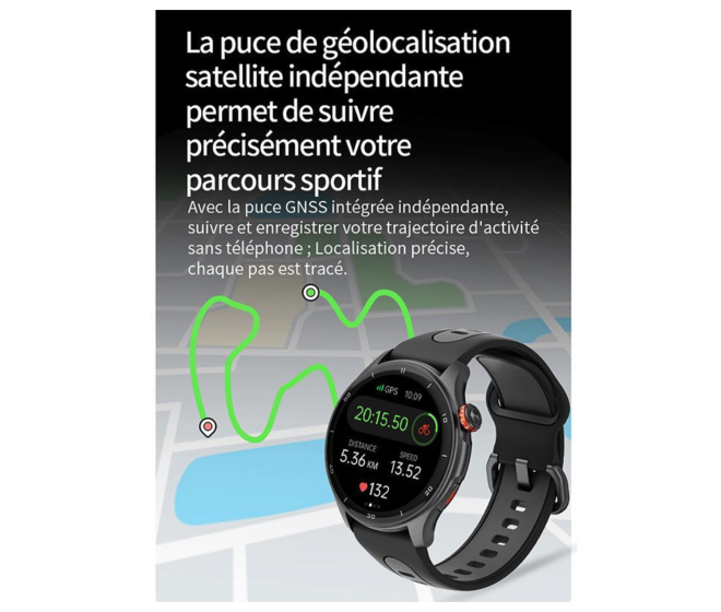 montre connectée / GPS / Bluetooth / waterproof Igpsport gris argent