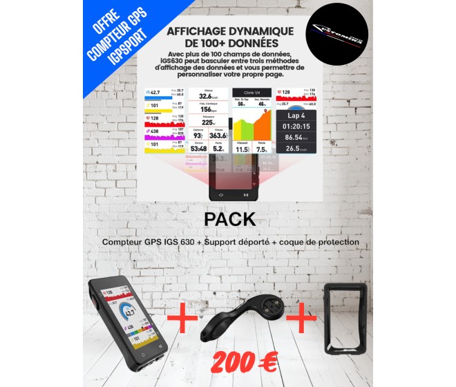 PACK COMPTEUR IGS630 + SUPPORT + COQUE PROTECTION